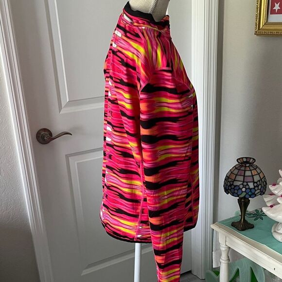 Ralph Lauren Pink and Black Activewear Top 1/4 Zip Thumbholes SZ XL - Picture 5 of 8